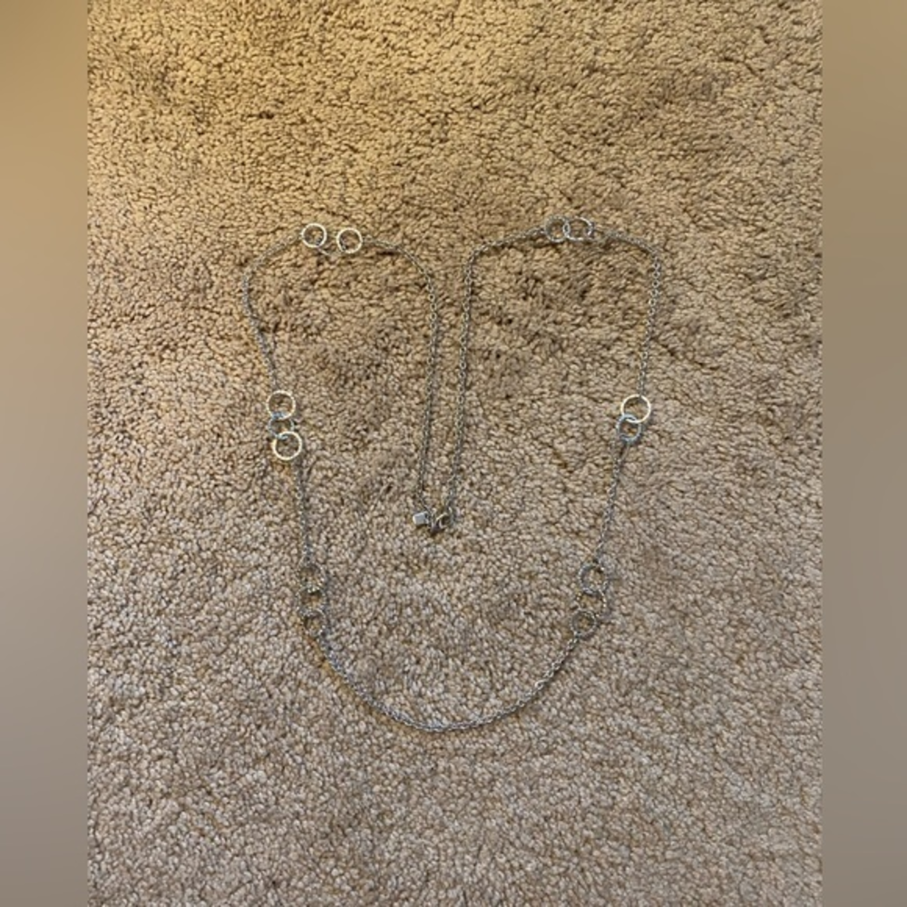 Long Silver Chain Necklace